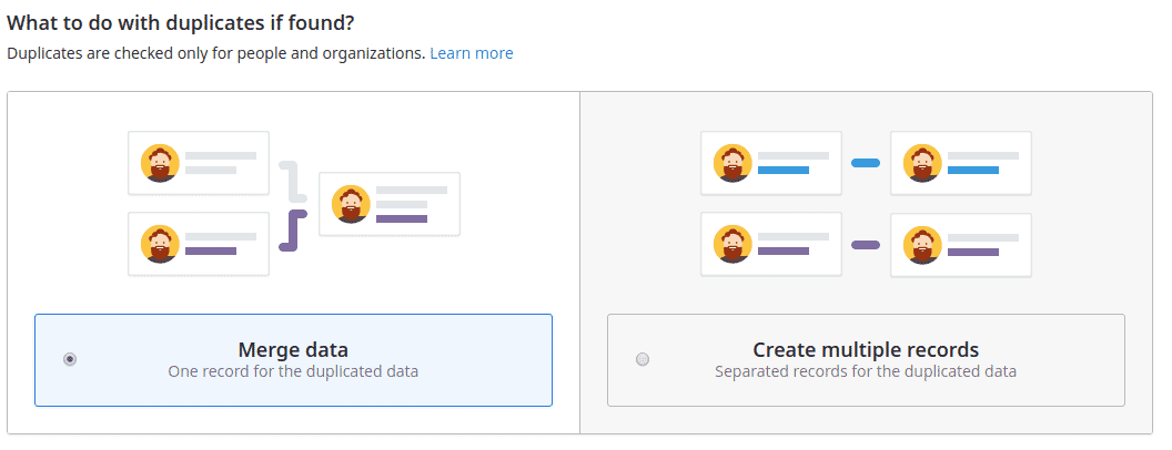 Pipedrive import deduplication