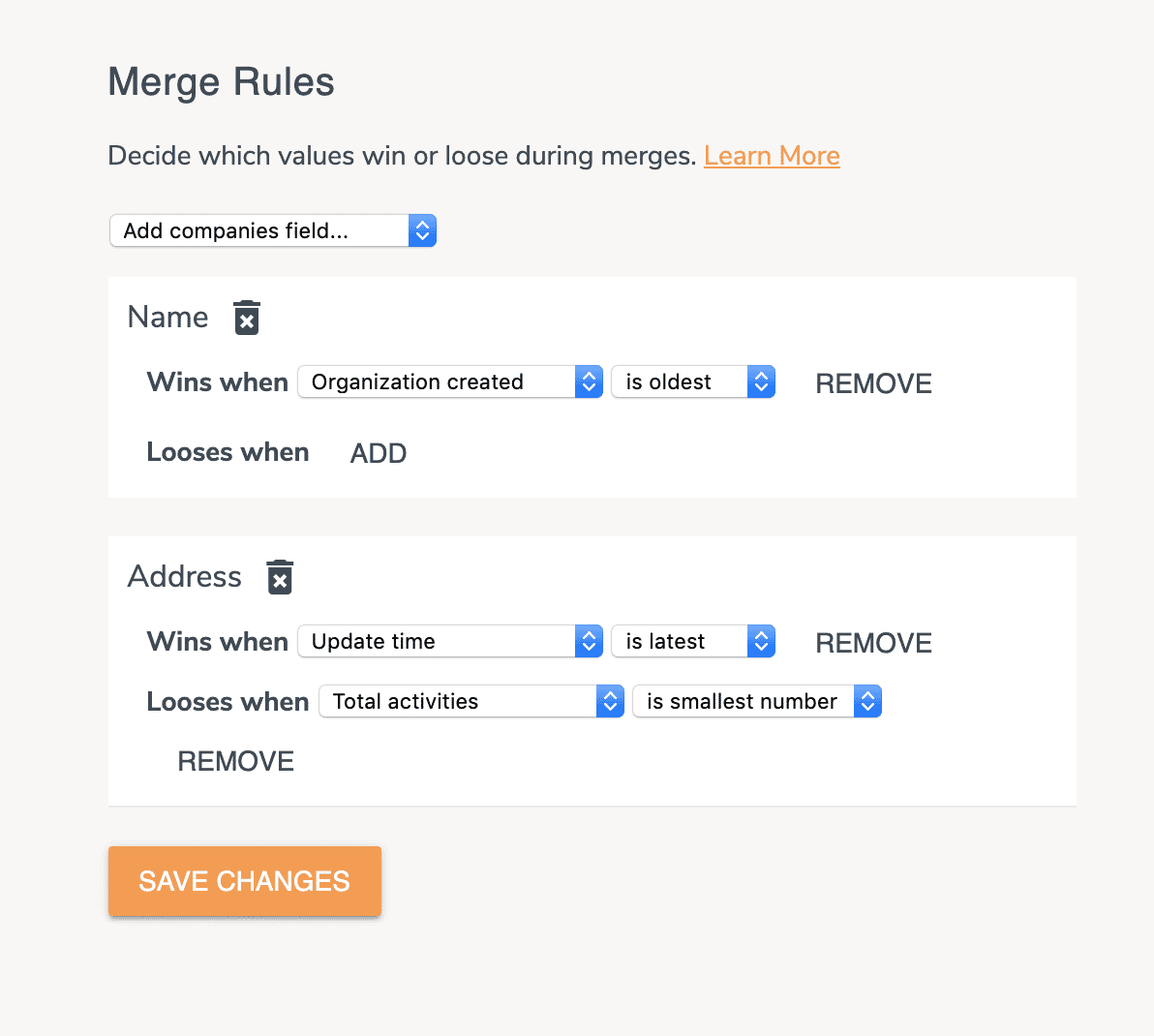 Merge Rules