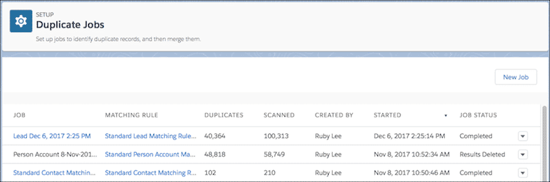 Duplicate Salesforce jobs