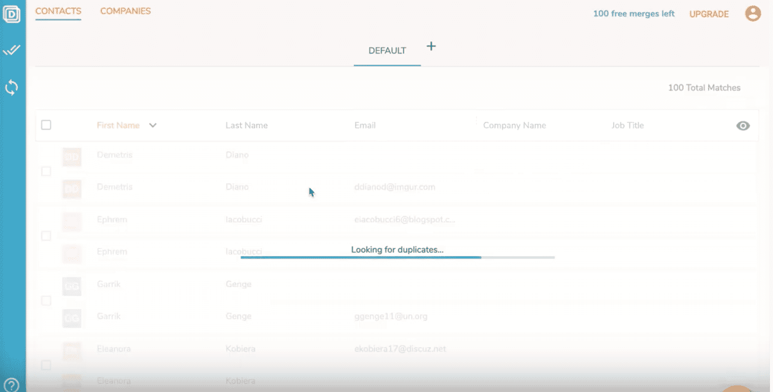 Finding duplicates matching loading
