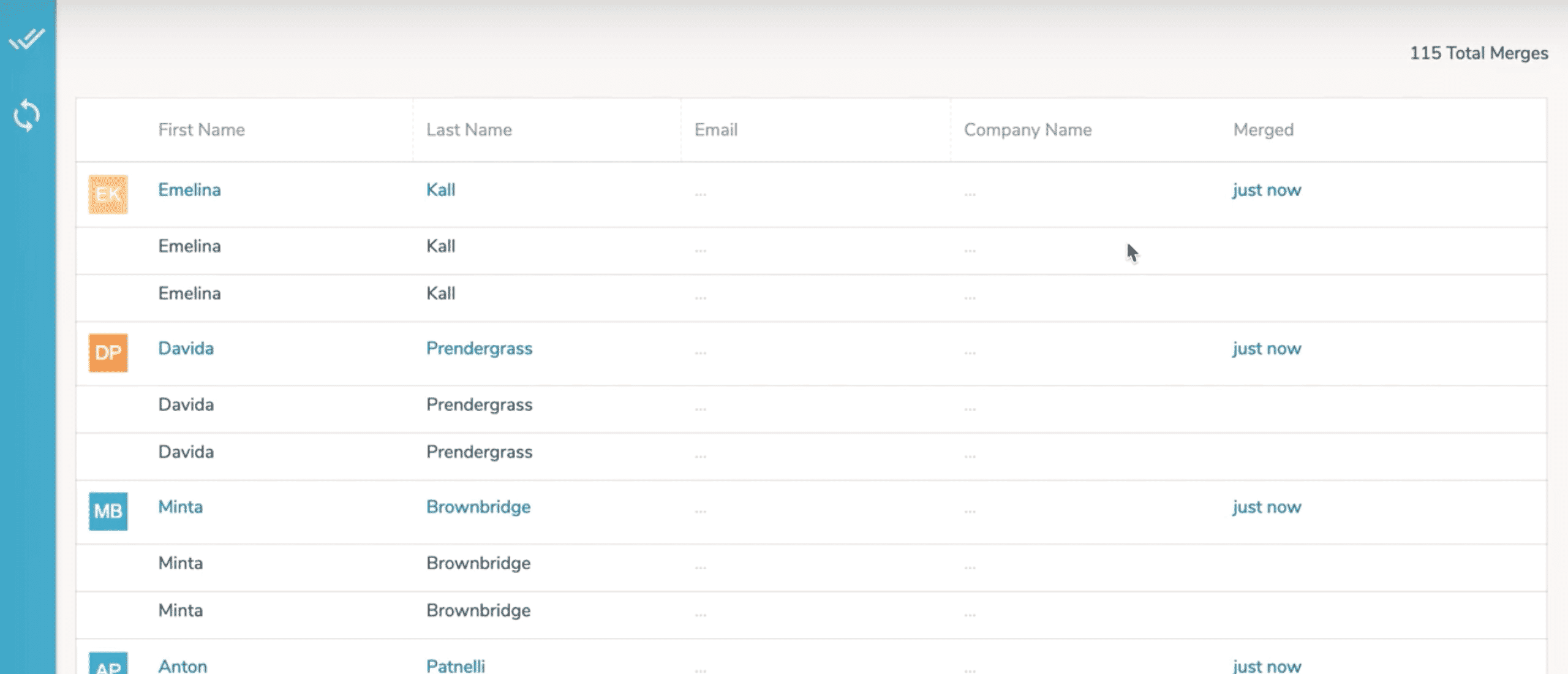 Audit and history of merged HubSpot duplicates.