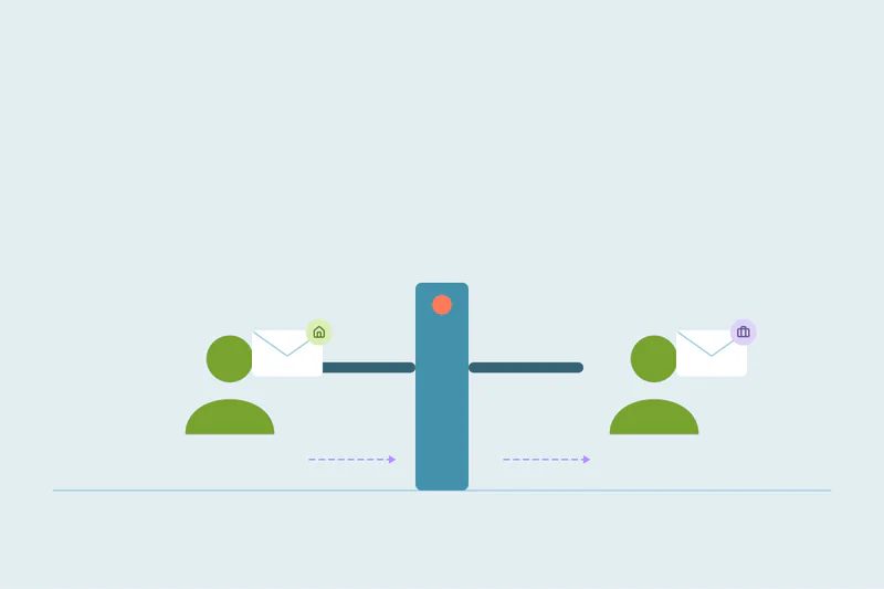 Two contact records on either side of an entry checkpoint