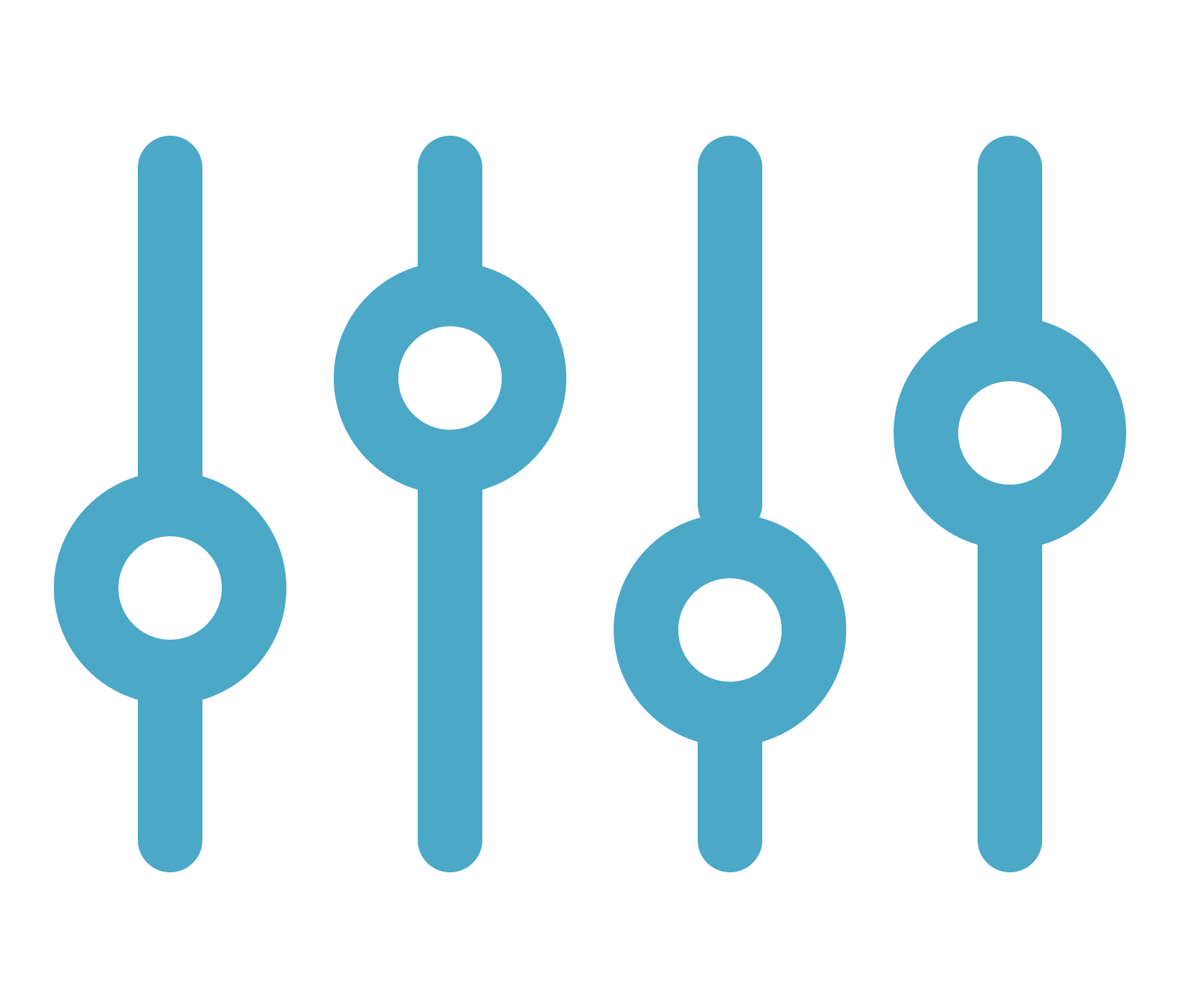 Three vertical sliders icon illustrating the ability to adjust deduplication settings, merge rules, and customization options available during Dedupely’s free trial.