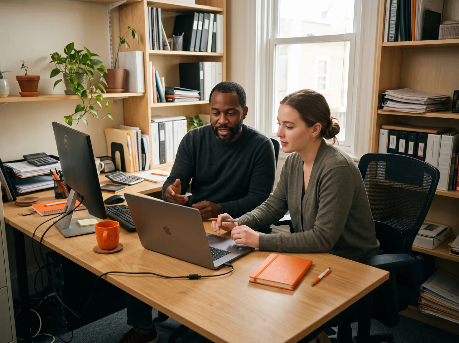A finance team at work
