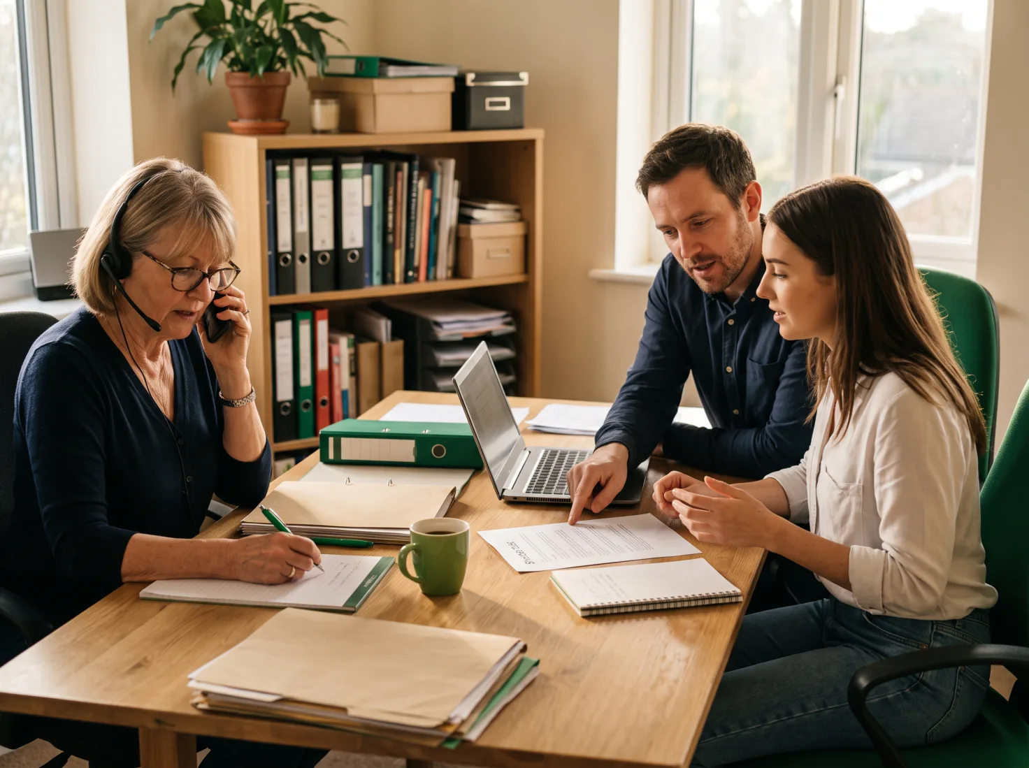 A small team working at a desk
