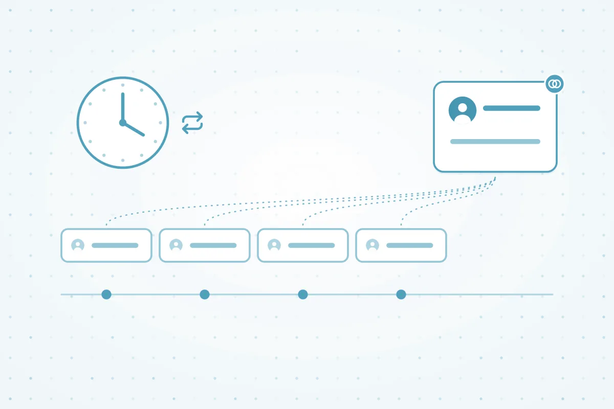 Illustration of new duplicates merging automatically on a schedule