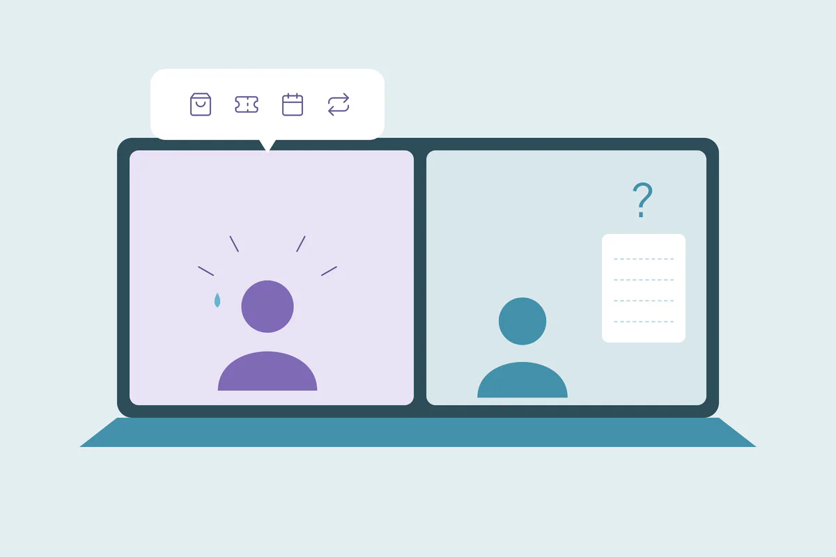 Two customer profiles with different parts of their history