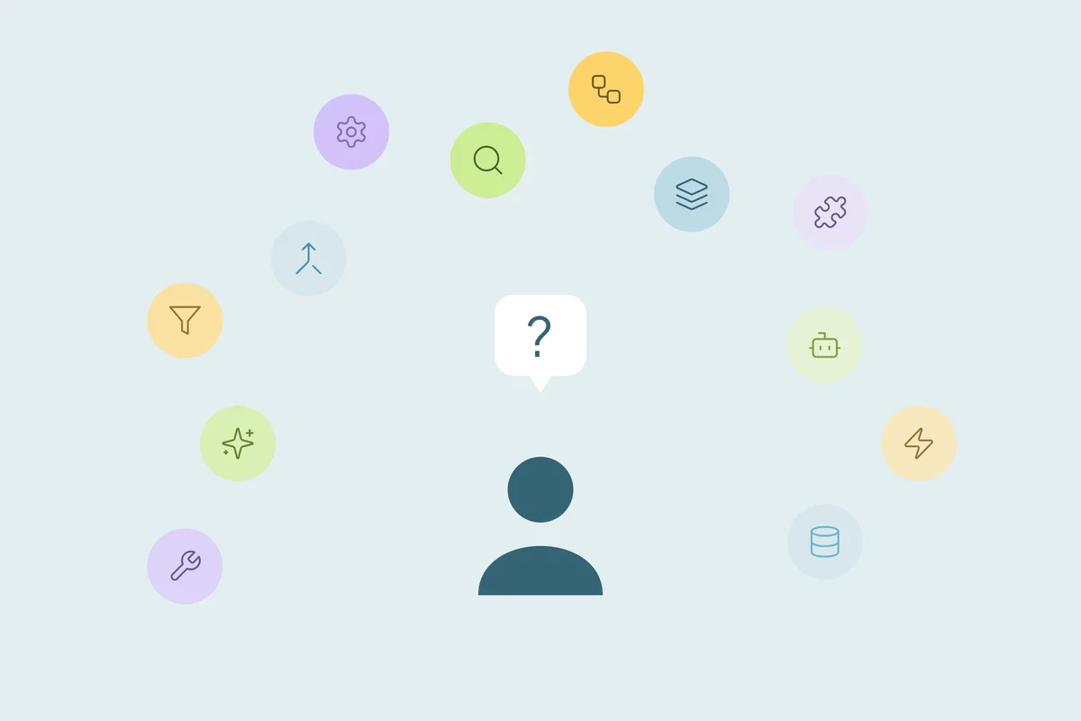 A person comparing search, security, support and pricing options